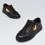 fendi black leather monster lace up sneakers size 5 35 5