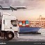 truck aircraft and cargo ship in a