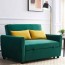 modern 55 in green velvet fabric sofa