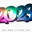 colorful 2023 3d text logo png citypng