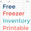free printable freezer inventory sheet