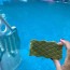 clean a green pool with a magic eraser