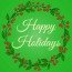 holly wreath happy holidays card