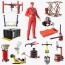 auto mechanic garage equipment 3d