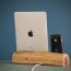 wooden iphone and ipad docking station