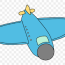 cute blue airplane cartoon png