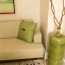 how to decorate around lime green curtains