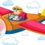boy flying airplane on the sky 7396771