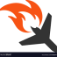 airplane fire disaster flat icon