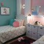 75 turquoise bedroom with pink walls