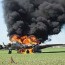 vintage world war ii plane catches fire