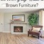 gray walls and brown furniture