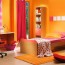 10 bedrooms in a bright orange color
