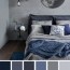 grey and dark blue bedroom color scheme