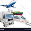 logistics concept airplane truck train