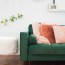 boho chic living room green sofa