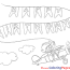plane coloring pages happy birthday for