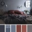 blue grey and brown red bedroom colour