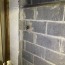 cement block basement wall with ledge