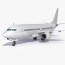 generic white airplane aircraft 3d