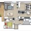 two bedroom apartment 3d floor plans