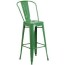 green bistro style metal bar stool