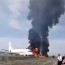chinese plane catches fire at airport