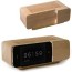 retro beech wood iphone alarm clock dock