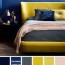 navy blue and yellow bedroom colour