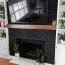 stone veneer fireplace with paint
