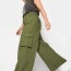 khaki green cargo wide leg trousers