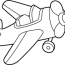 propeller plane coloring page isolated