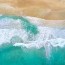 beautiful beach waves drone photography