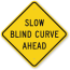 slow blind curve ahead sign sku k 9010
