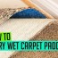 how to dry wet carpet padding