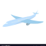 blue cute airplane cartoon style travel