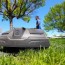 futuristic lawn care unk using