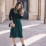 green pleated skirt preppy outfit