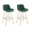 green velvet swivel bar stools