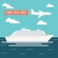 cruise ship and plane travel vector