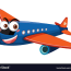 airplane with face expression cartoon