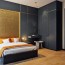 bedroom golden feature wall interior