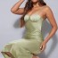 sage green satin ruched cup strappy
