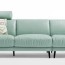 p leather 3 seater sofa mint blue
