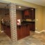 basement remodel with new bar and