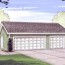 three car garage plan with gable roof