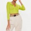neon lime on front long sleeve crop