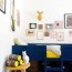 navy blue yellow kids room design