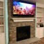 rock fireplace tv installation in