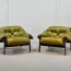 olive green leather lounge chairs